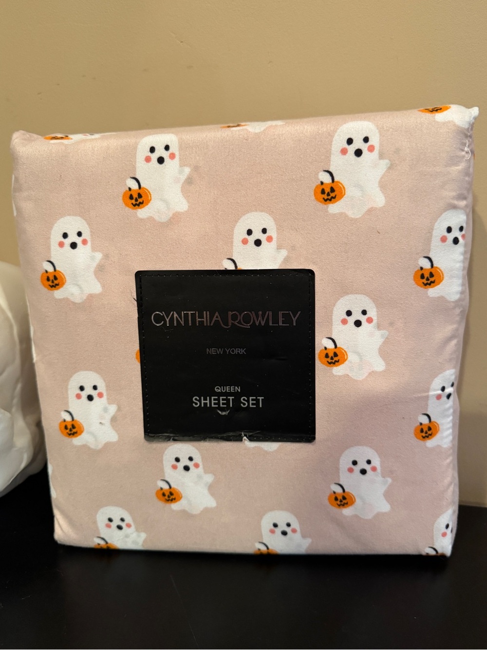 Cynthia Rowley Pink Ghost Print Queen Sheet Set NWT